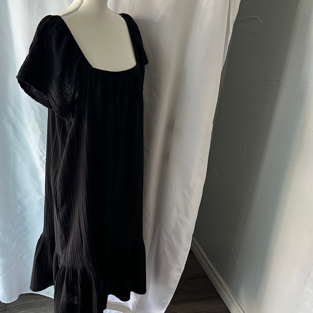 ✨ Black Cotton Madi  Dress with Pockets – Size XXL - Picture 5 of 9